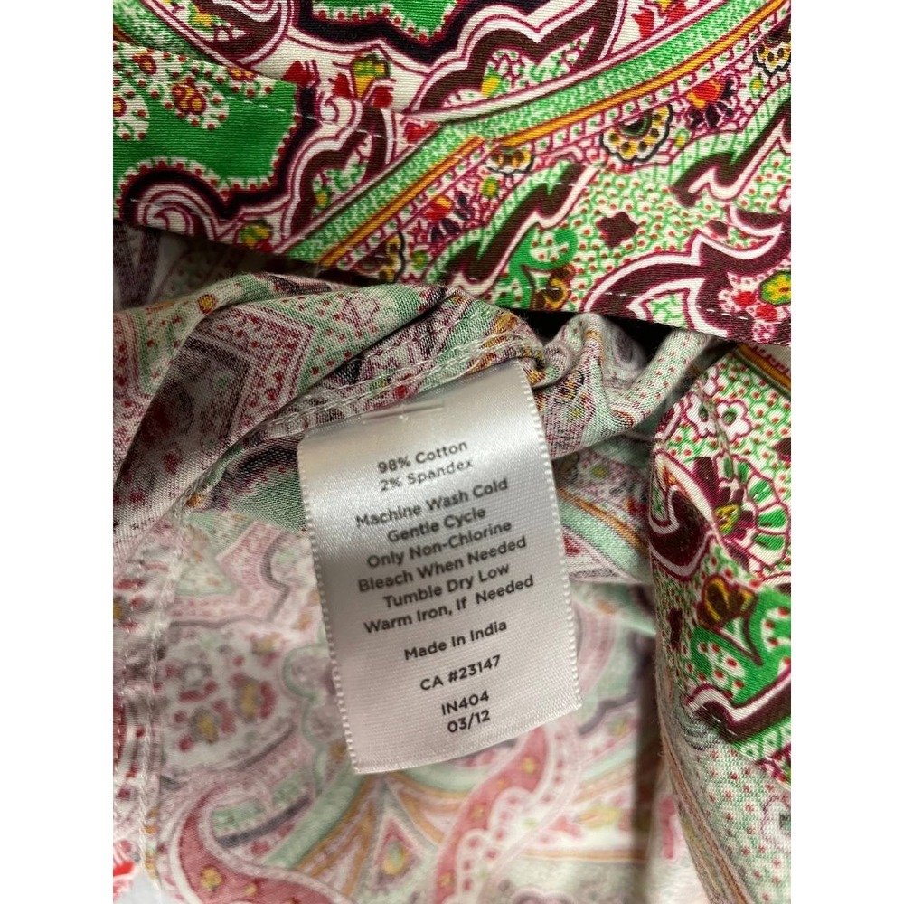 Talbots Button Up Shirt Womens Size 18 Multicolor Paisley Blouse Top - Picture 5 of 8